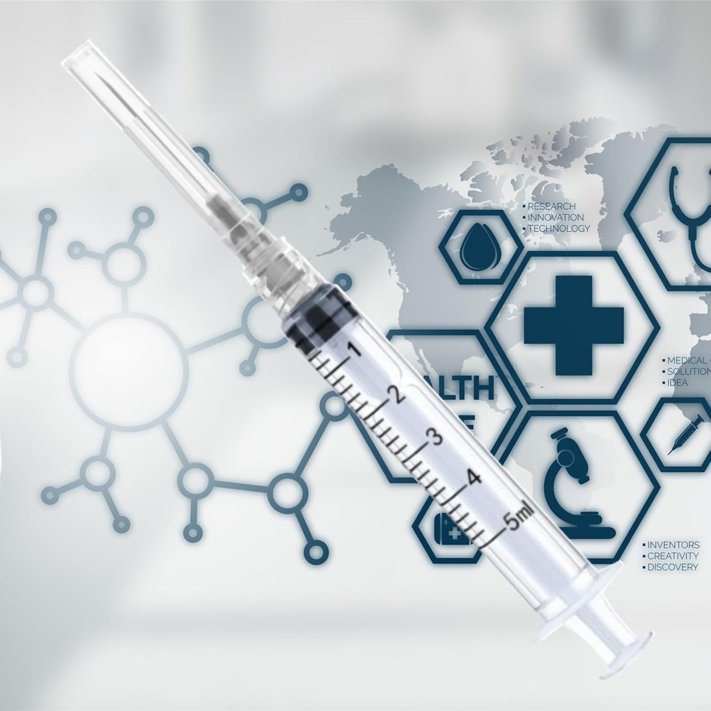 Q2 CARE - Syringes with needle - 5mL - (Pack of 36)
