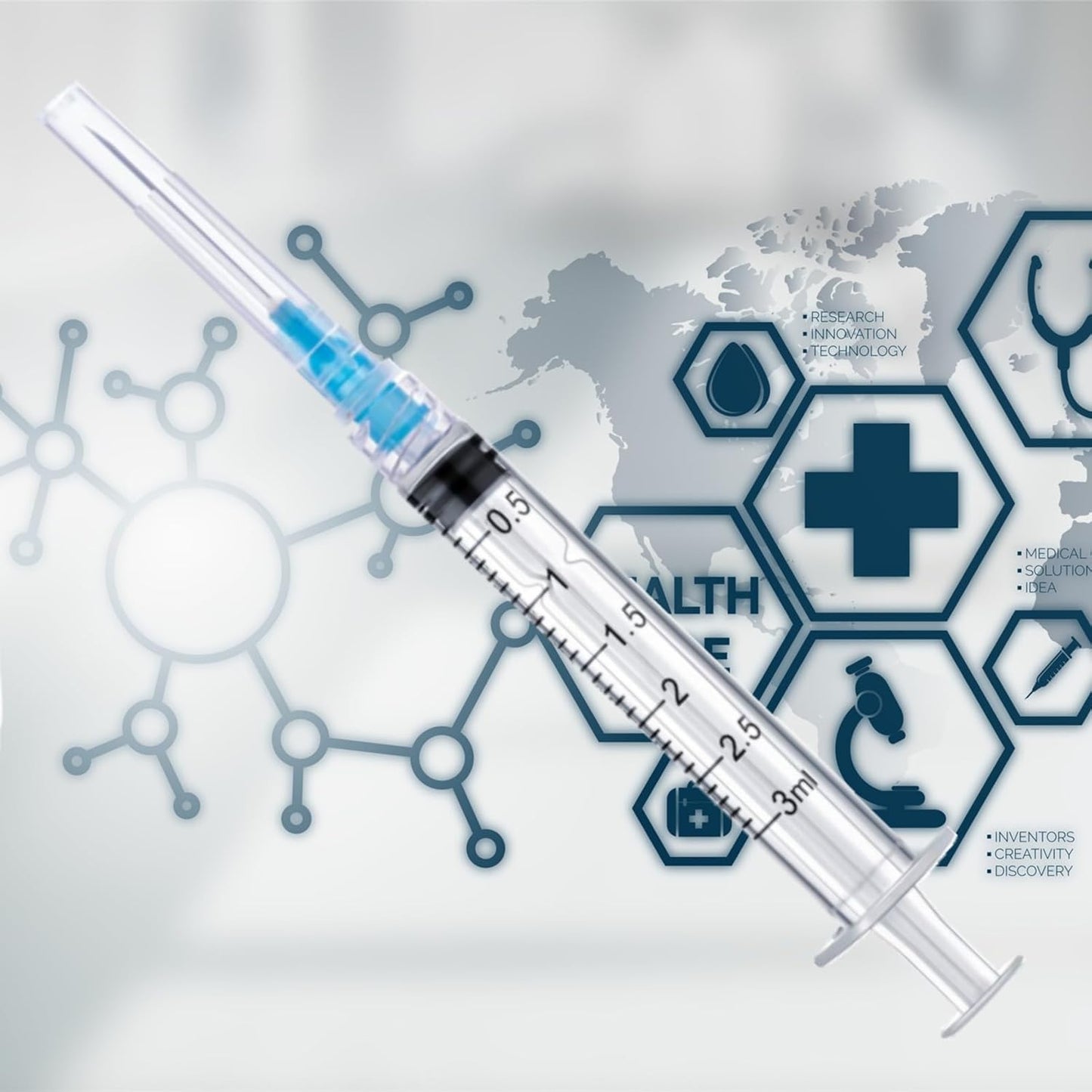 Q2 CARE - Syringes with needle - 2.5mL - (Pack of 36)