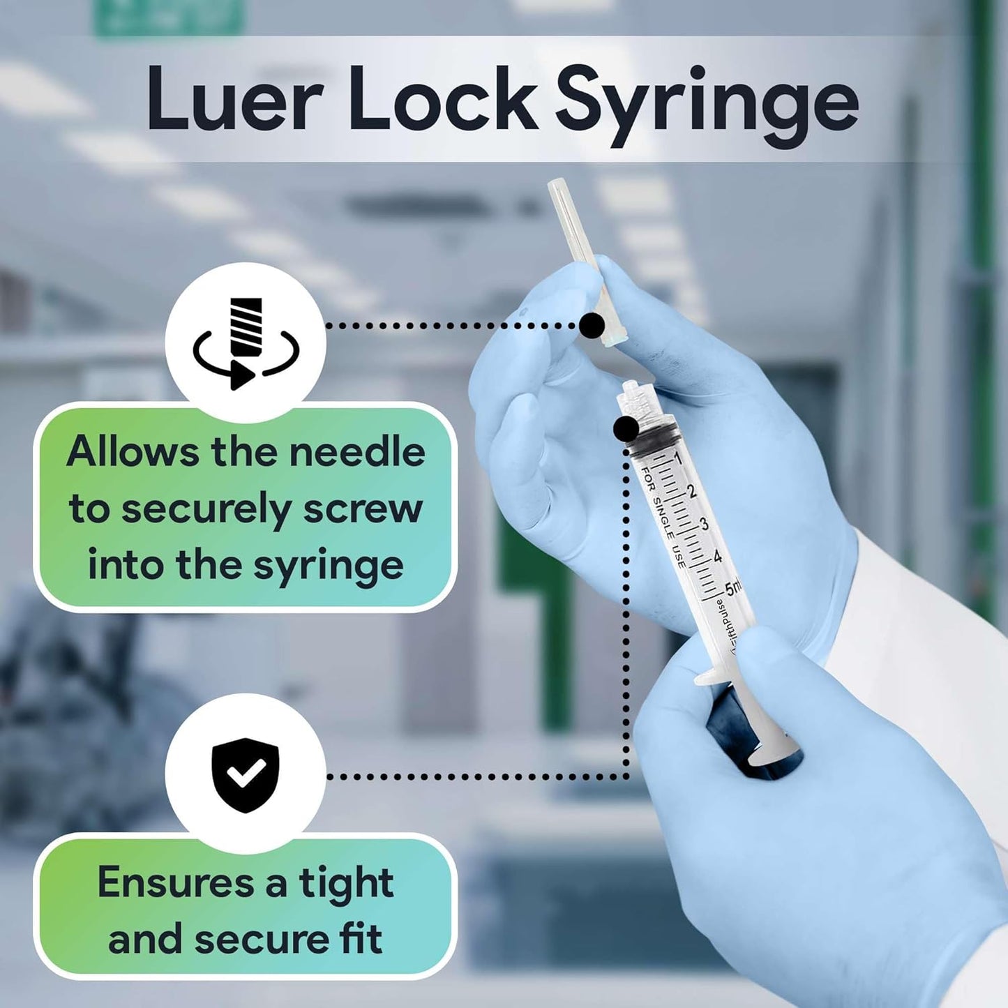 Q2 CARE - 5mL Syringe without Needle - Luer Lock Syringe Tip (No Needle) - (36 PCS)