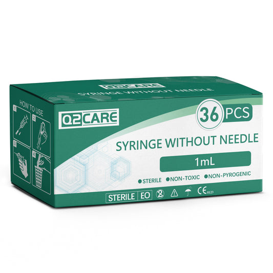 Q2 CARE - 1mL Syringe without Needle - Luer Lock Syringe Tip (No Needle) - (36 PCS)