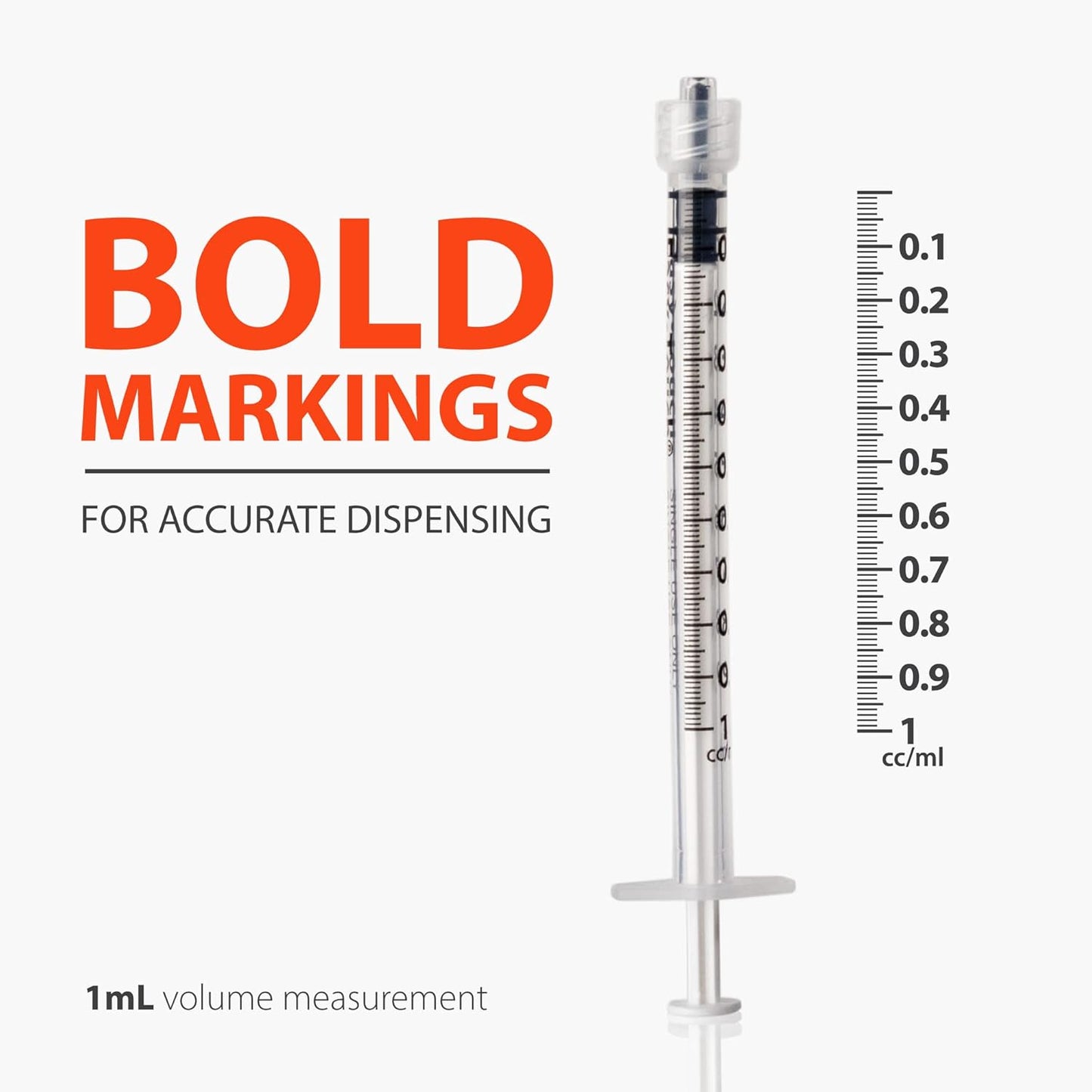 Q2 CARE - 1mL Syringe without Needle - Luer Lock Syringe Tip (No Needle) - (36 PCS)