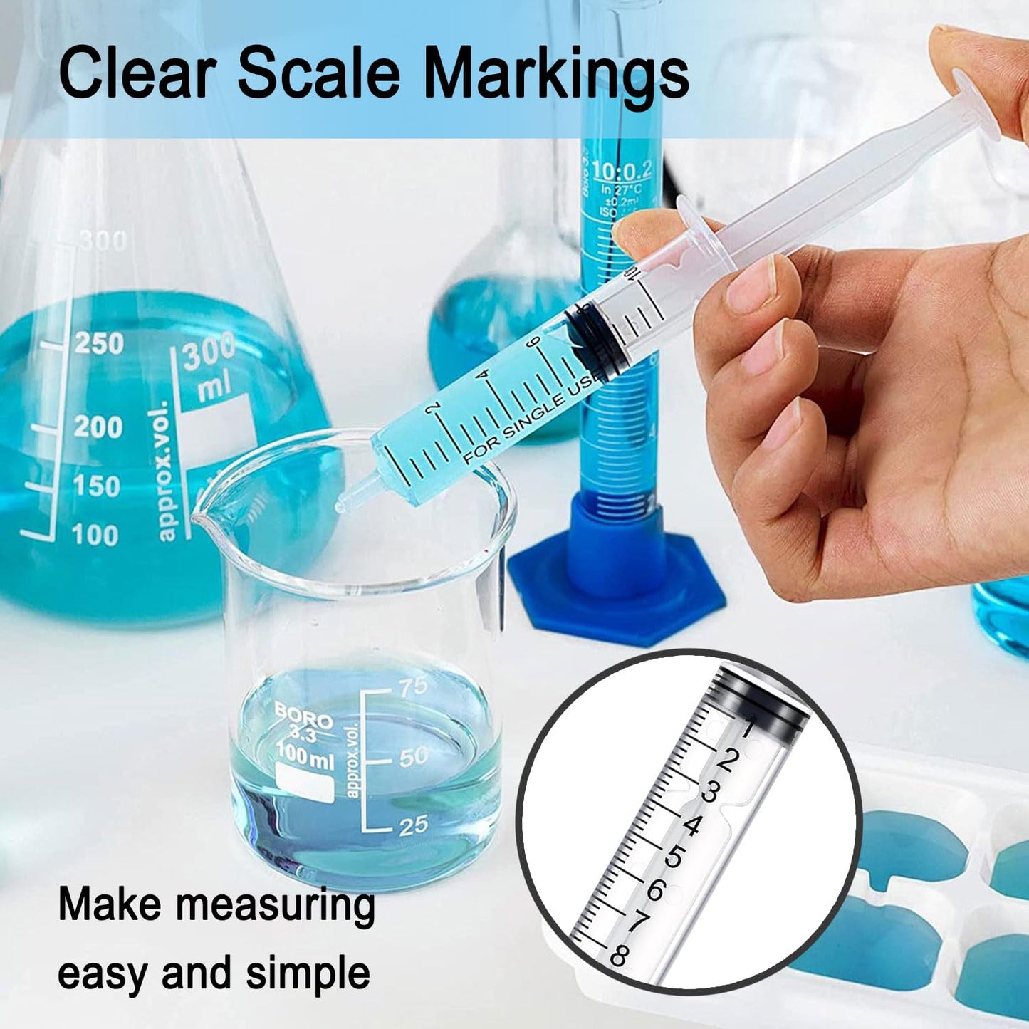 Q2 CARE - 10mL Syringe without Needle - Luer Lock Syringe Tip (No Needle) - (36 PCS)